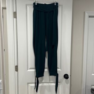Ashley Stewart Emerald Green Tie-Waist Trousers